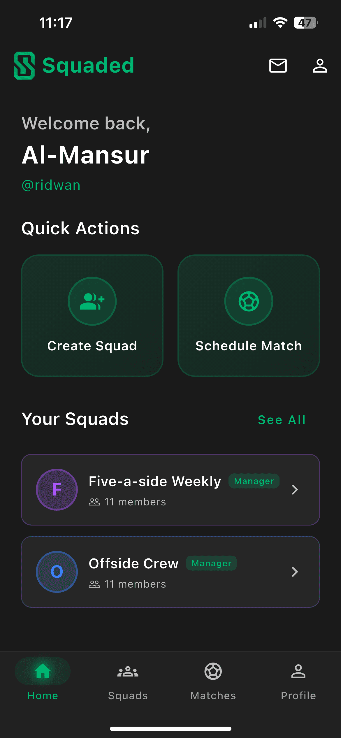 Squad Dashboard
